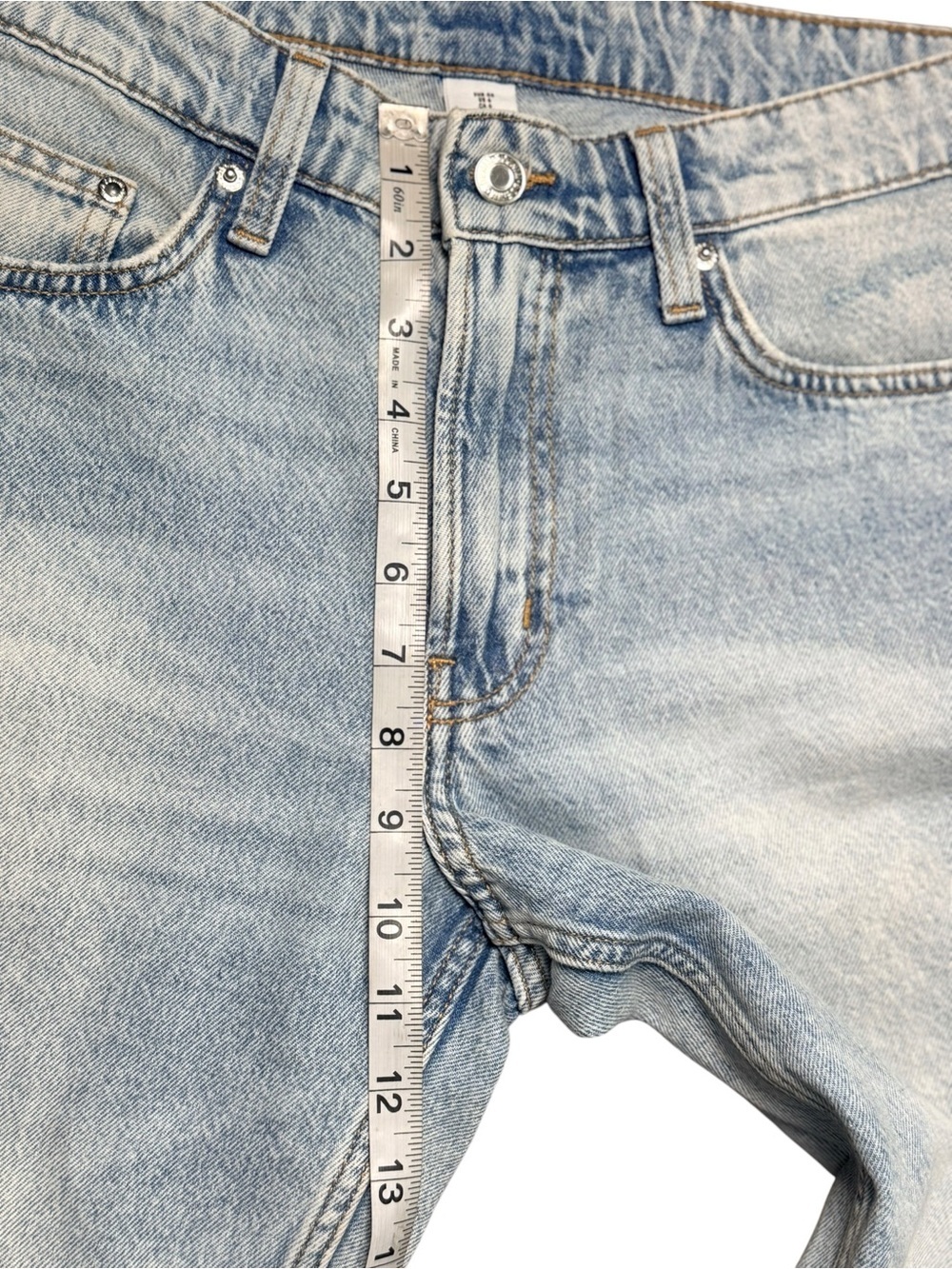 H&M &Denim Baggy Low Waist Jeans Light Wash 100% Cotton US 6 EU 38 - Picture 6 of 9